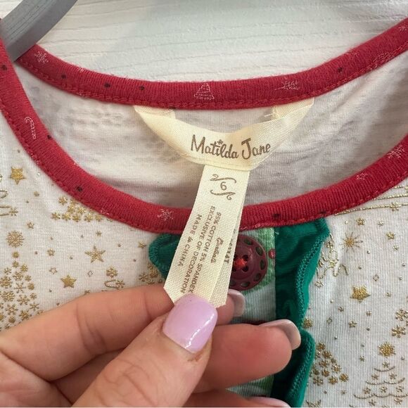 Matilda Jane Choose Your Own Path Yuletide Memories Tunic Top - Size 6 - EUC - Picture 6 of 9